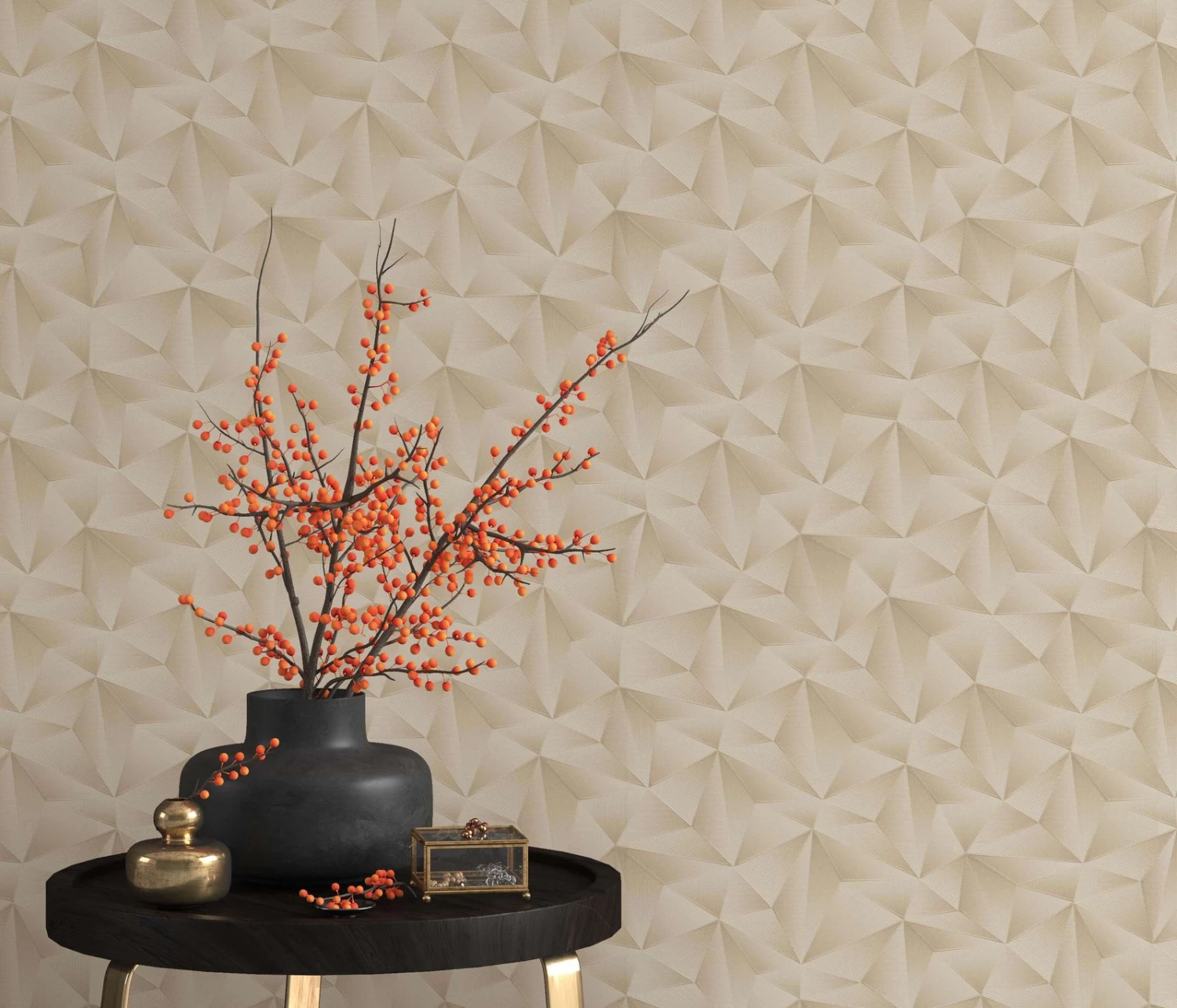 Vliestapete Dreiecke 3D Erismann 10106-02 Beige 1 Vliestapete Dreiecke 3D Erismann 10106-02 Beige