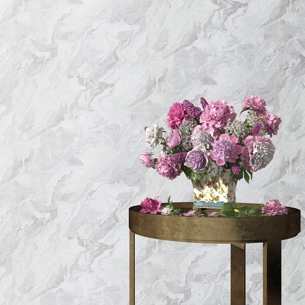 Vliestapete Marmor Optik Weiß Silber Metallic 10318-14 5 Vliestapete Marmor Optik Weiß Silber Metallic 10318-14 – Bild 5