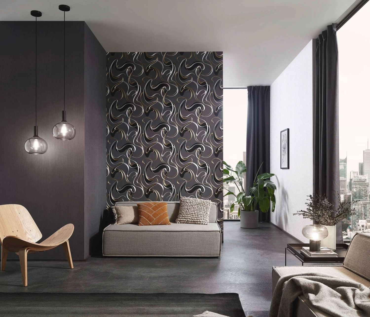 Vliestapete Schnörkel Erismann 10105-15 Grau Gold Silber 1 Vliestapete Schnörkel Erismann 10105-15 Grau Gold Silber