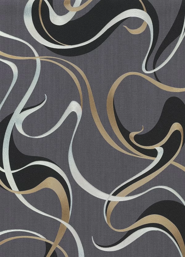 Vliestapete Schnörkel Erismann 10105-15 Grau Gold Silber 5 Vliestapete Schnörkel Erismann 10105-15 Grau Gold Silber – Bild 5