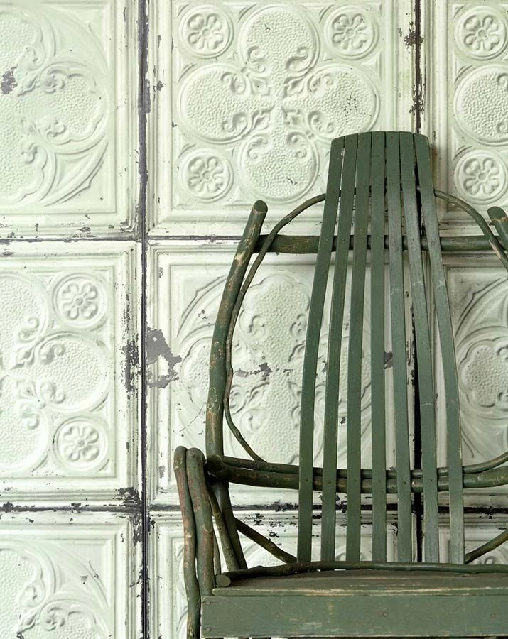 Tapete Brooklyn Tins 05 Weissgrün 1 Tapete Brooklyn Tins 05 Weissgrün