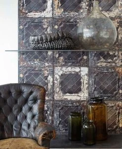 Tapete Brooklyn Tins 07 Graubraun -Berühmt Tapeten Geschäft brooklyn tins07 270127 b 2880x1440