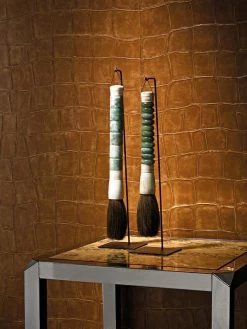 Tapete Croco 10 Goldbraun