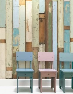 Tapete Scrapwood 03 Hellblau